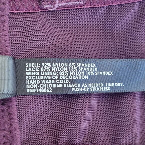 Torrid Curve Bombshell Everyday Strapless Push-Up Bra Convertible 46DD Purple - Picture 12 of 16